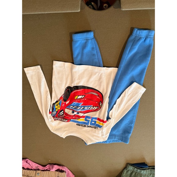 Disney Pixar Other - Disney Pixar Cars Lightning McQueen 2 Piece Pajama Set Blue White Kids 3T